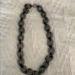 16” Long Silver & Swarovski Necklace.